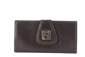 FENDI LONG WALLET ZUCCA PATTERN NYLON LEATHER (AQ74098) GOLD HARDWARE