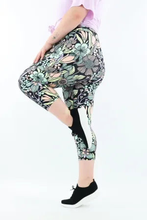 Flower Child - Casual - Capri Leggings - Pockets