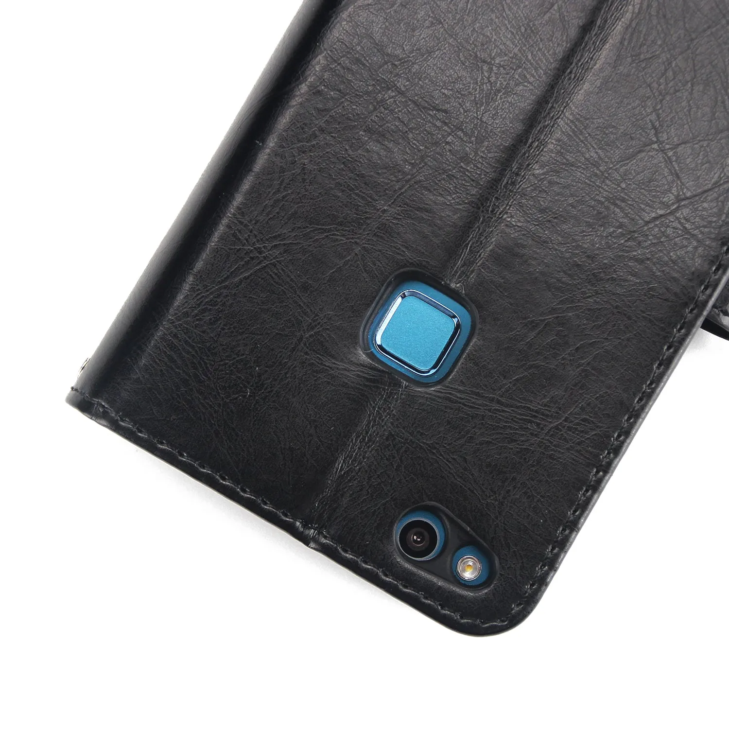 For HUAWEI P10 Lite Leather Protective Phone Case with 9 Card Position Buckle Bracket Lanyard brown
