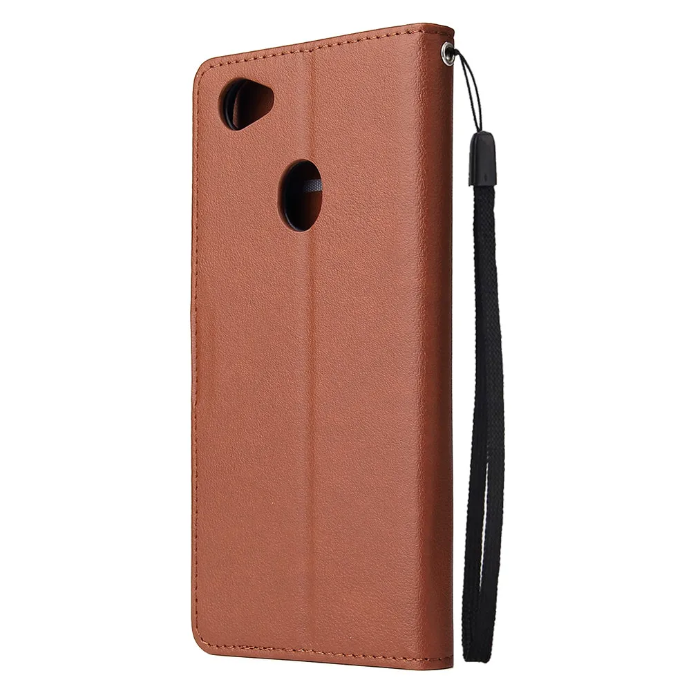 For OPPO F7 Wallet-type PU Leather Protective Phone Case with Buckle & 3 Card Position blue