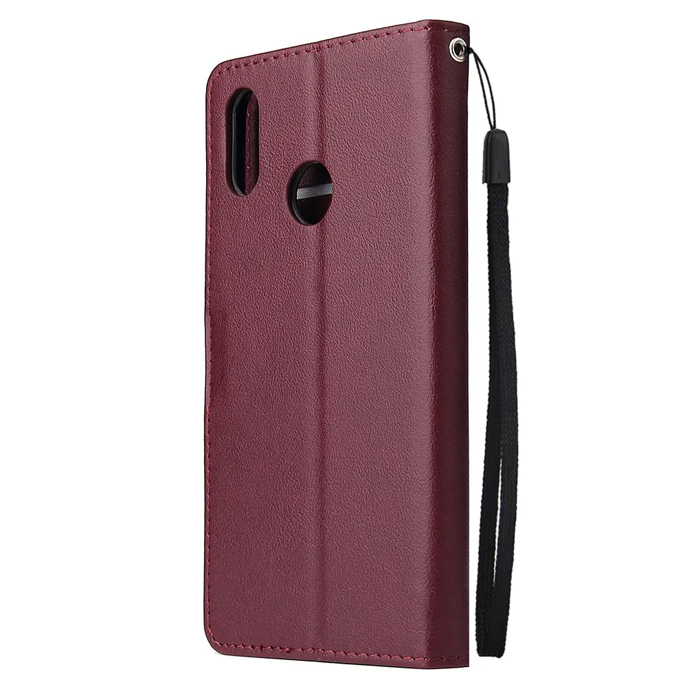 For OPPO Realme 3 Wallet-type PU Leather Protective Phone Case with Buckle & 3 Card Position Gold