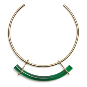 Fraction Collar in Gold and Emerald