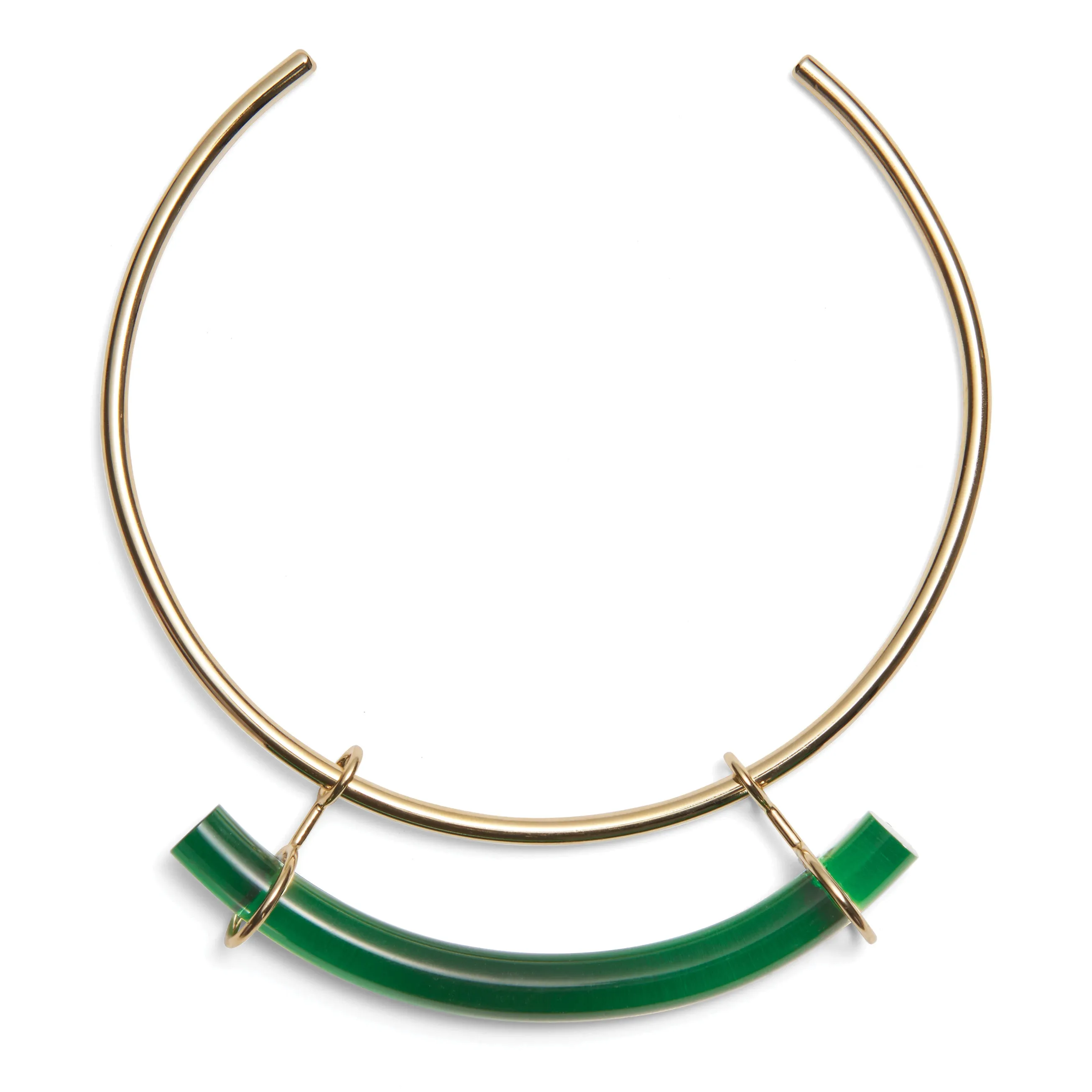 Fraction Collar in Gold and Emerald