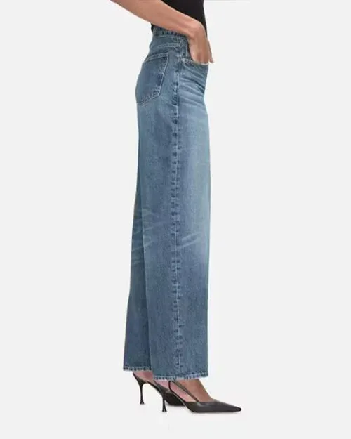 FRAME | Angled Zipper Long Barrel Jeans | Pearl District