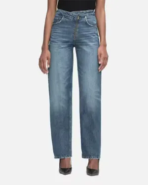 FRAME | Angled Zipper Long Barrel Jeans | Pearl District