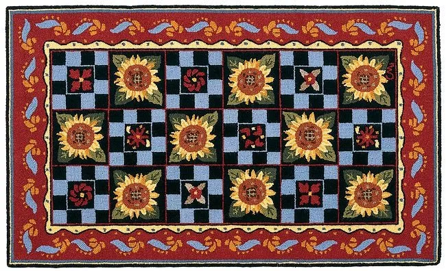French Sunflower Check Medium - Dark