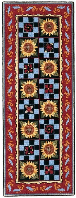 French Sunflower Check Runner