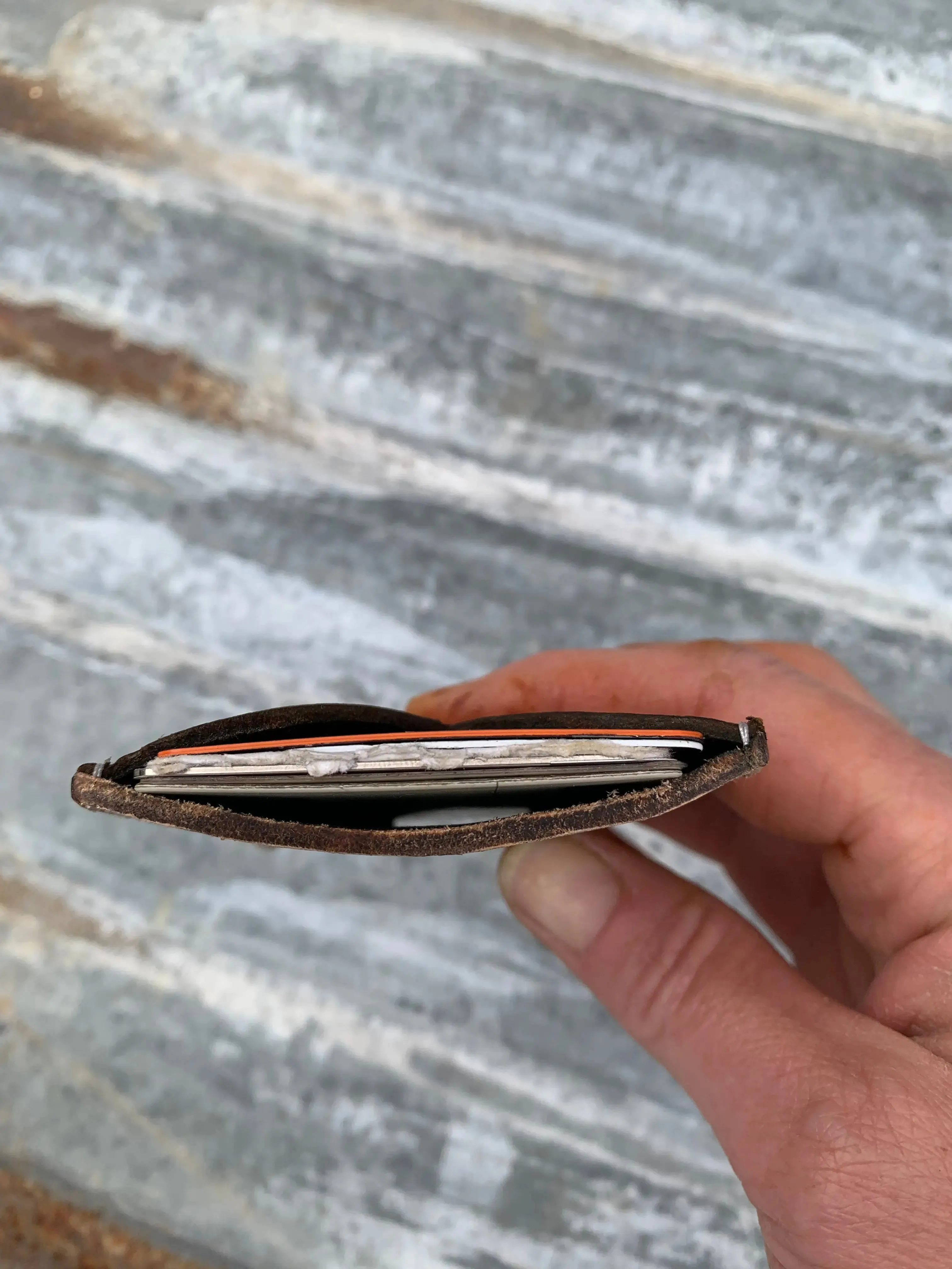 Front Pocket Hand Tooled Leather Wallet with a Turquoise Sun and Flower