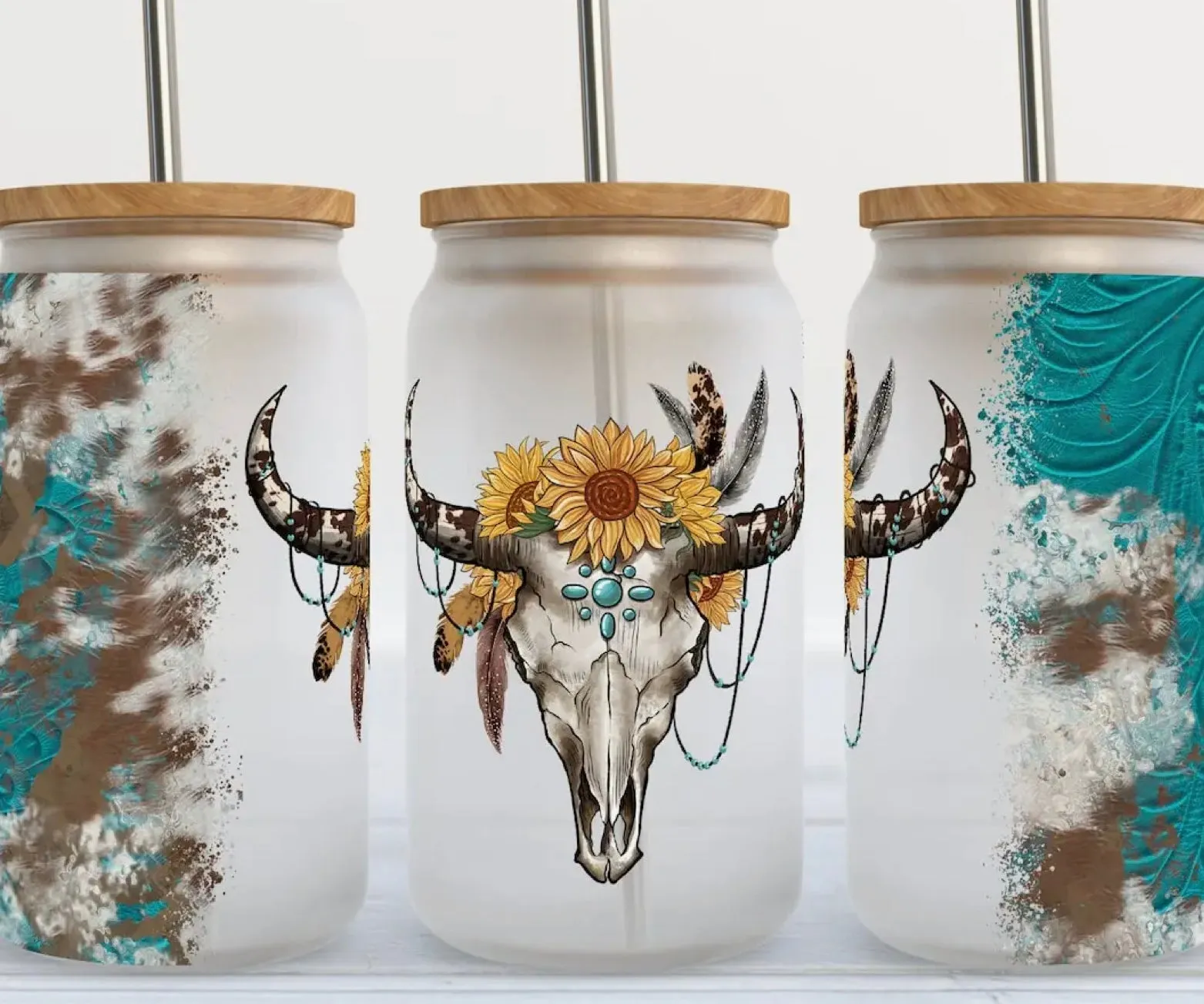 Frosted 16oz Glass Cups