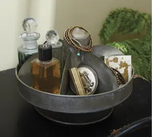 Galvanized 6 Pocket Organizer Lazy Susan