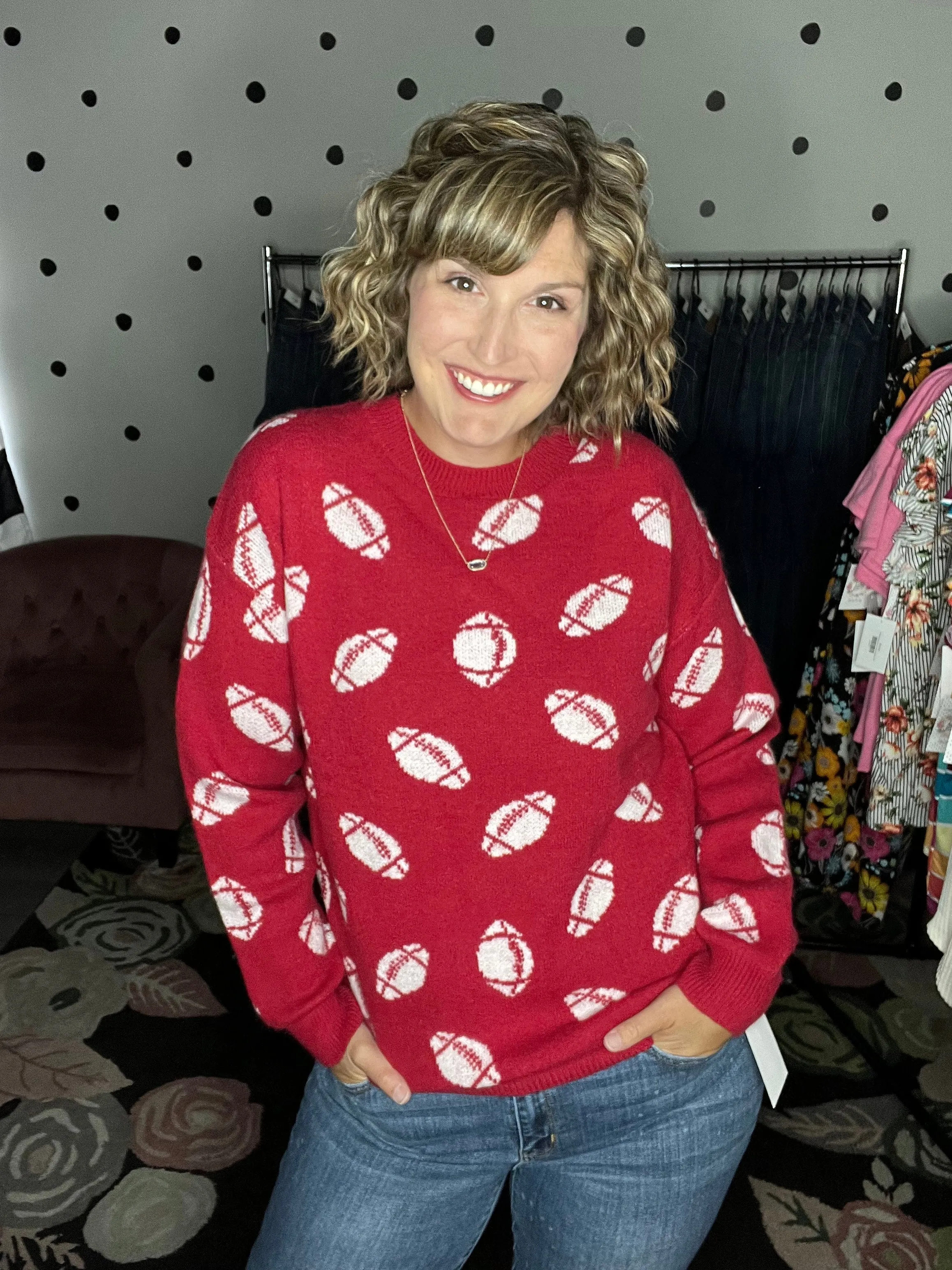 Game Day Football Sweater - Red