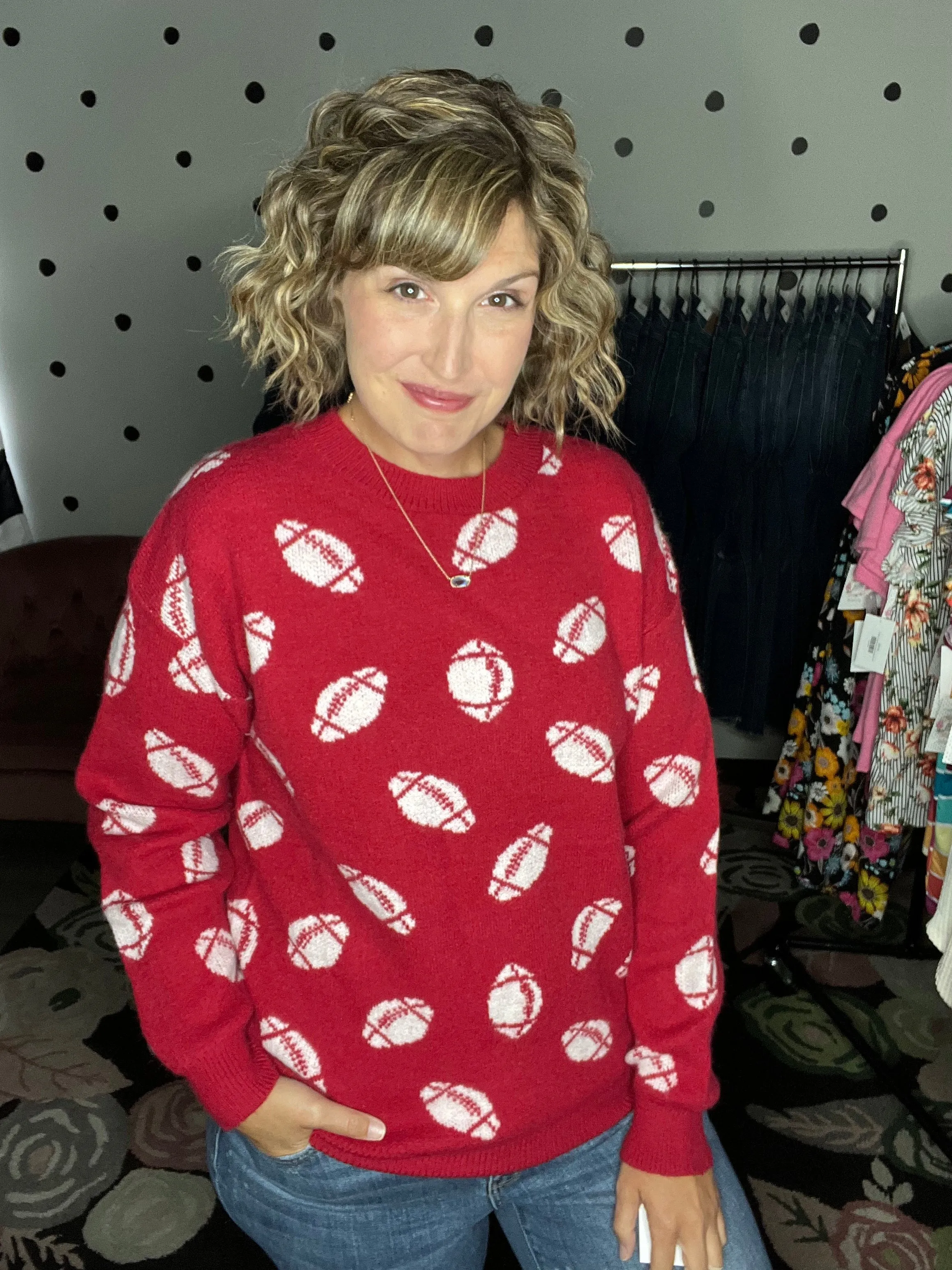 Game Day Football Sweater - Red