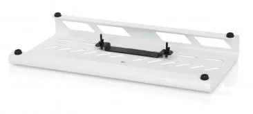 Gator White Large aluminum pedal board with Gator carry bag and bottom mounting power supply bracket