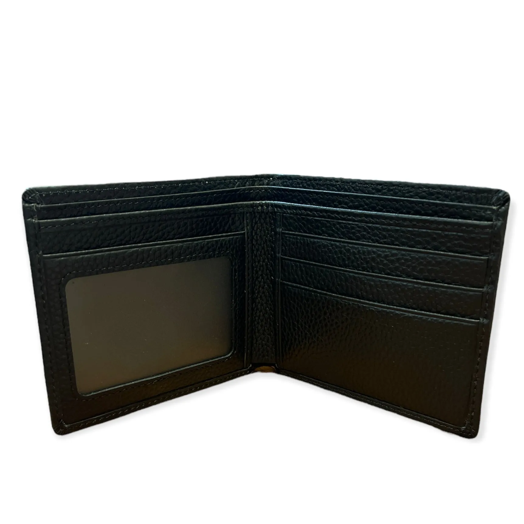 Genuine Leather Black Bi-Fold Wallet