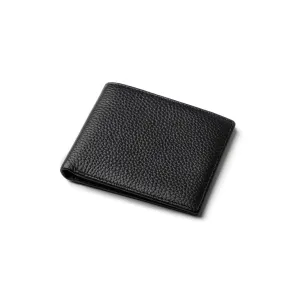 Genuine Leather Black Bi-Fold Wallet