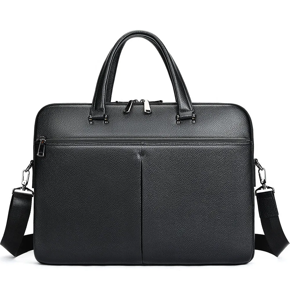 Genuine Leather Briefcase for Men 17 Inch Laptop Bag with Multiple Compartments Handbag Shoulder Bags