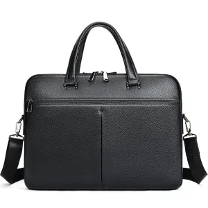 Genuine Leather Briefcase for Men 17 Inch Laptop Bag with Multiple Compartments Handbag Shoulder Bags