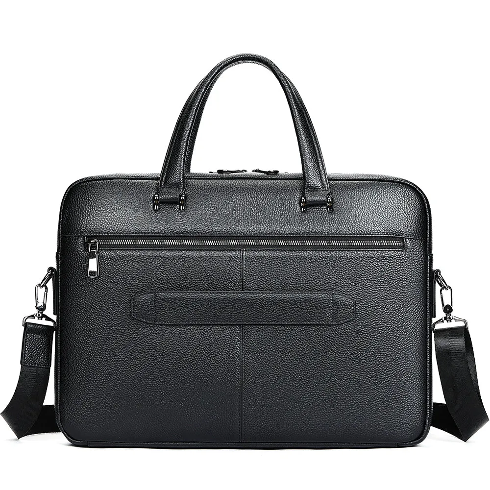 Genuine Leather Briefcase for Men 17 Inch Laptop Bag with Multiple Compartments Handbag Shoulder Bags