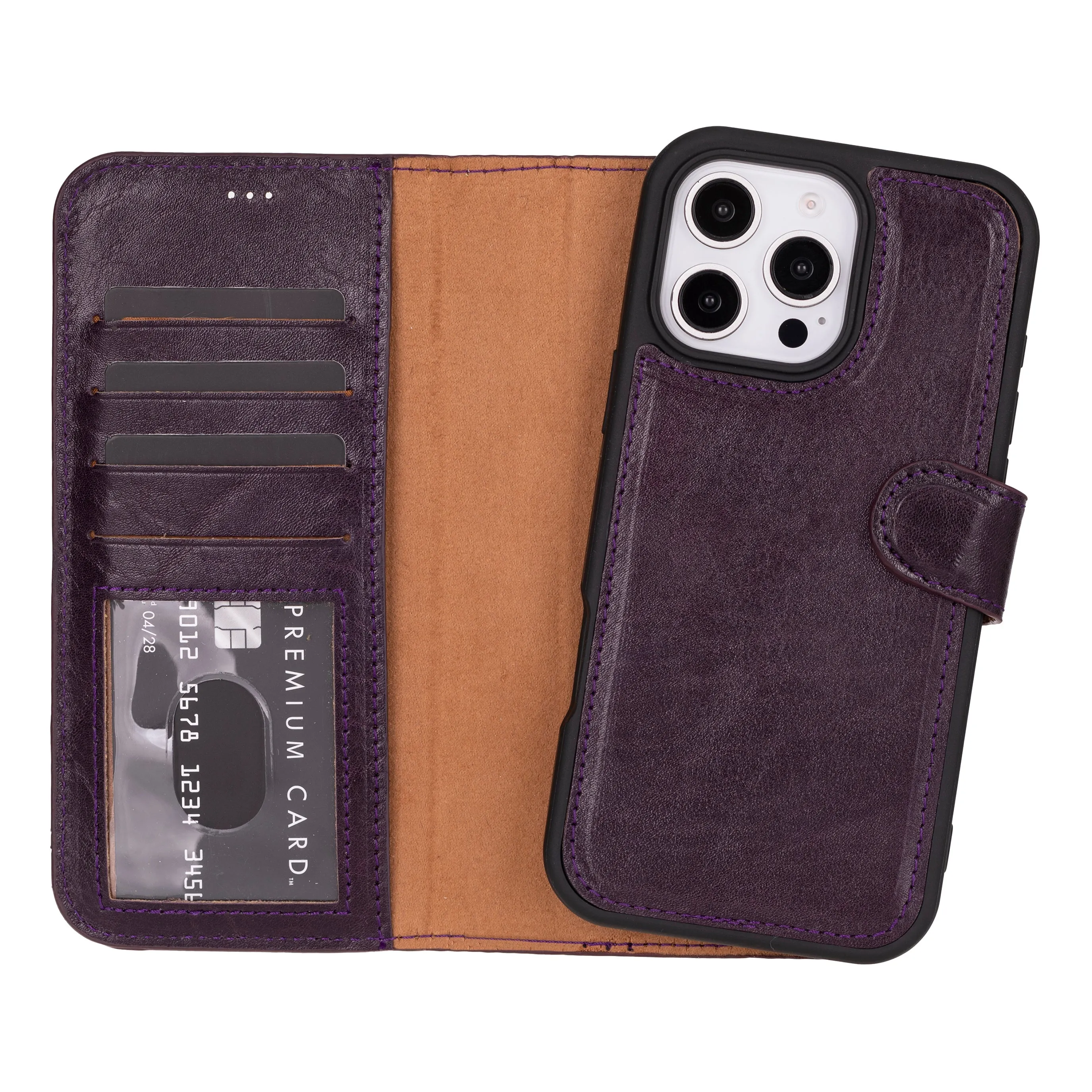 Genuine Leather Detachable  iphone 16 Case