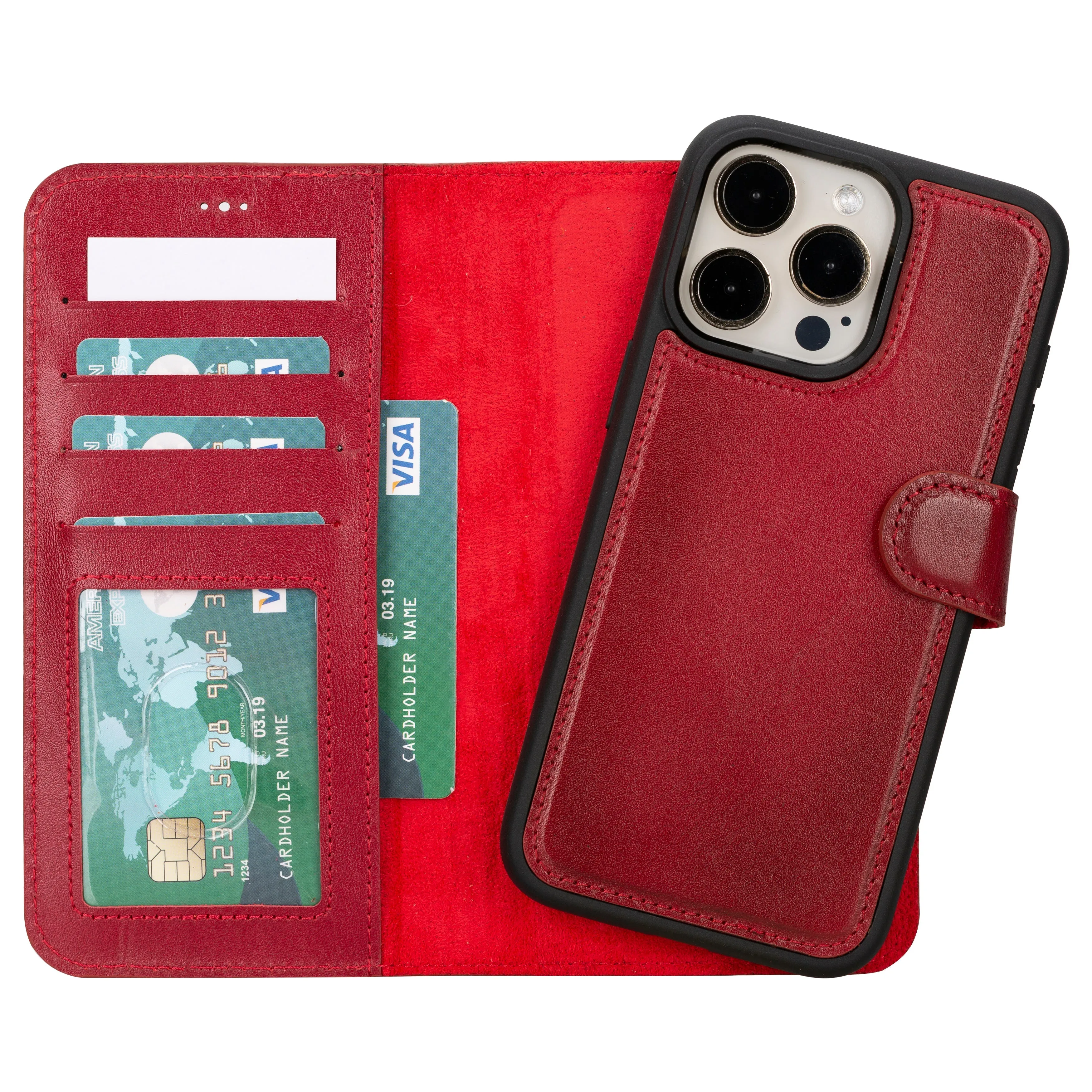 Genuine Leather Detachable  iphone 16 Case