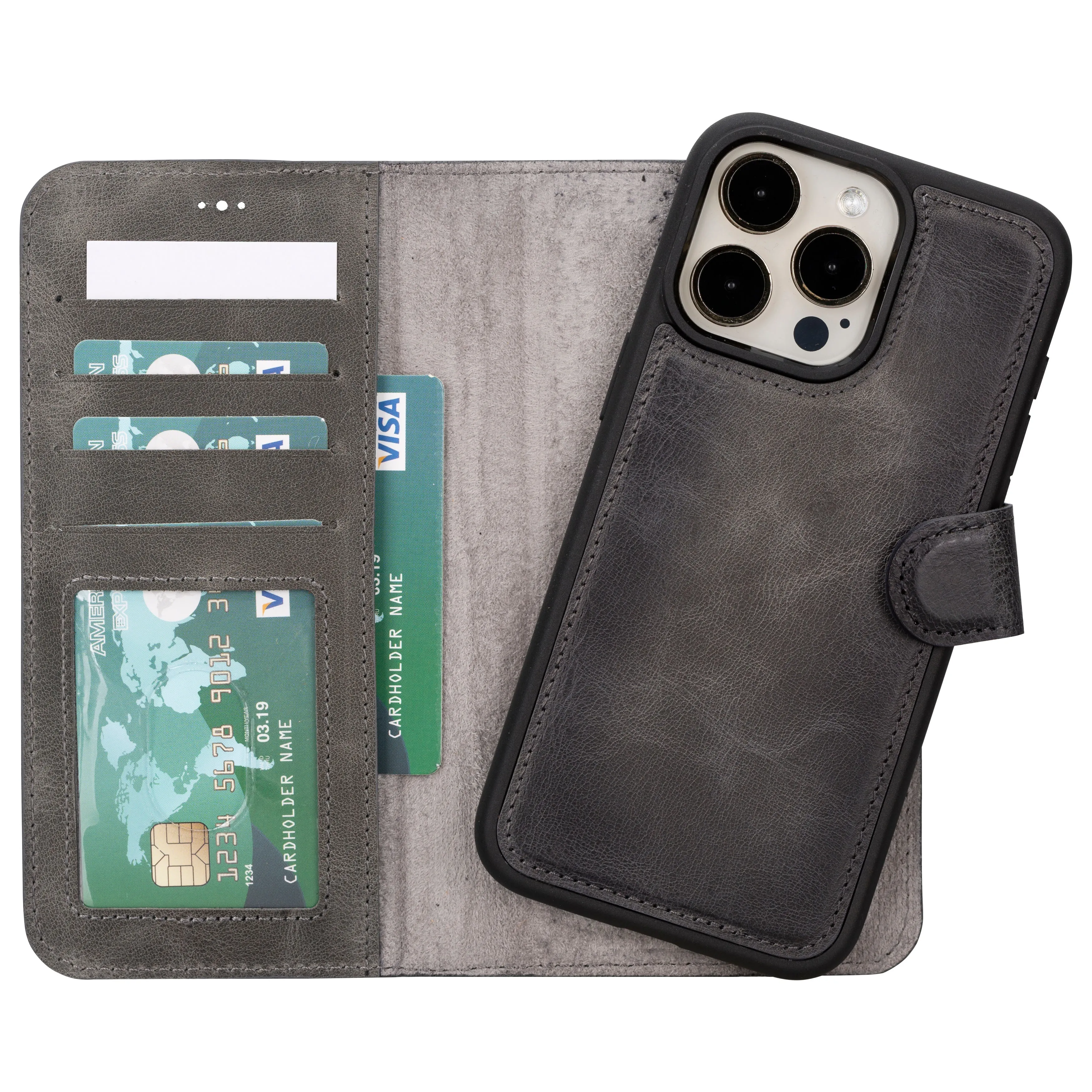 Genuine Leather Detachable  iphone 16 Case