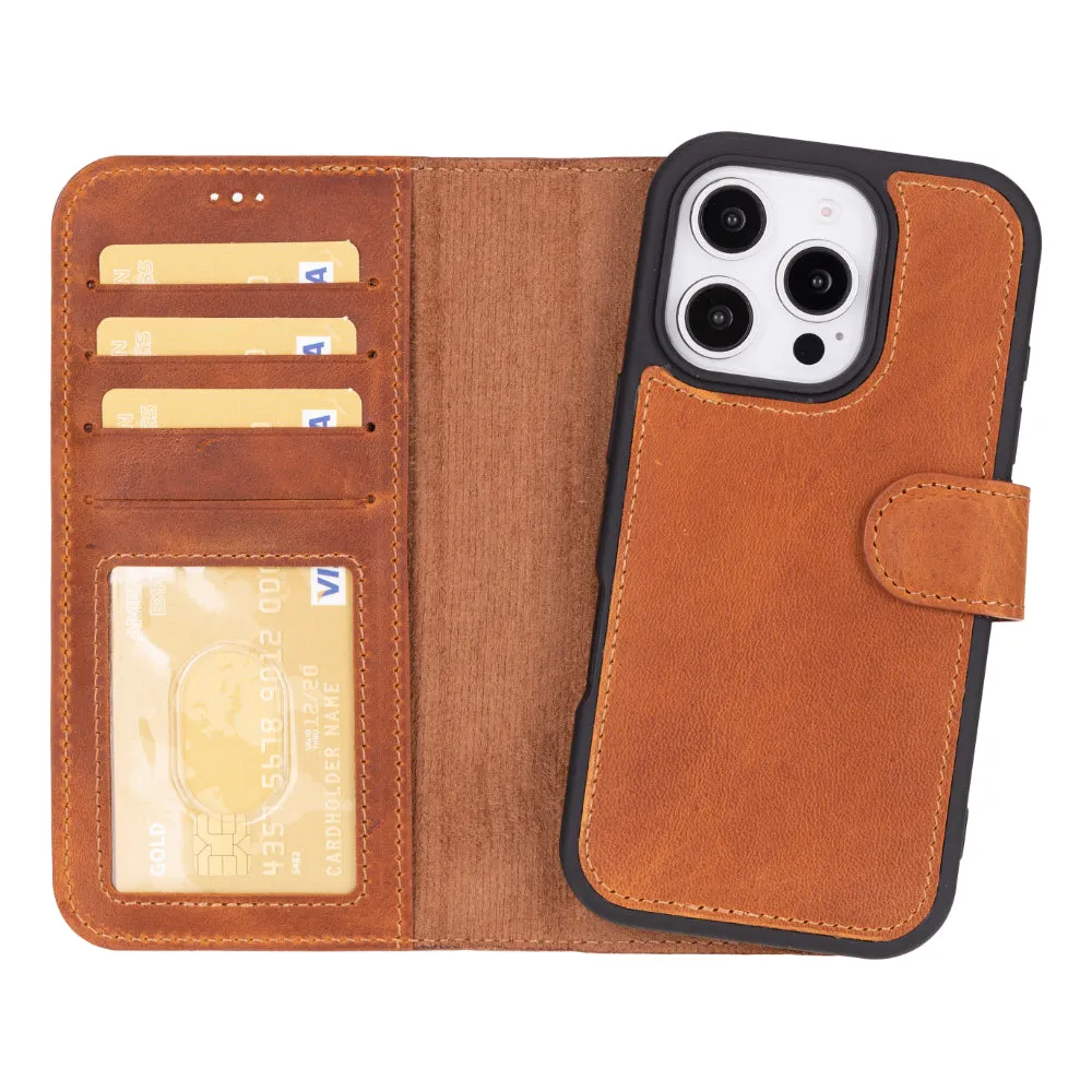 Genuine Leather Detachable  iphone 16 Case