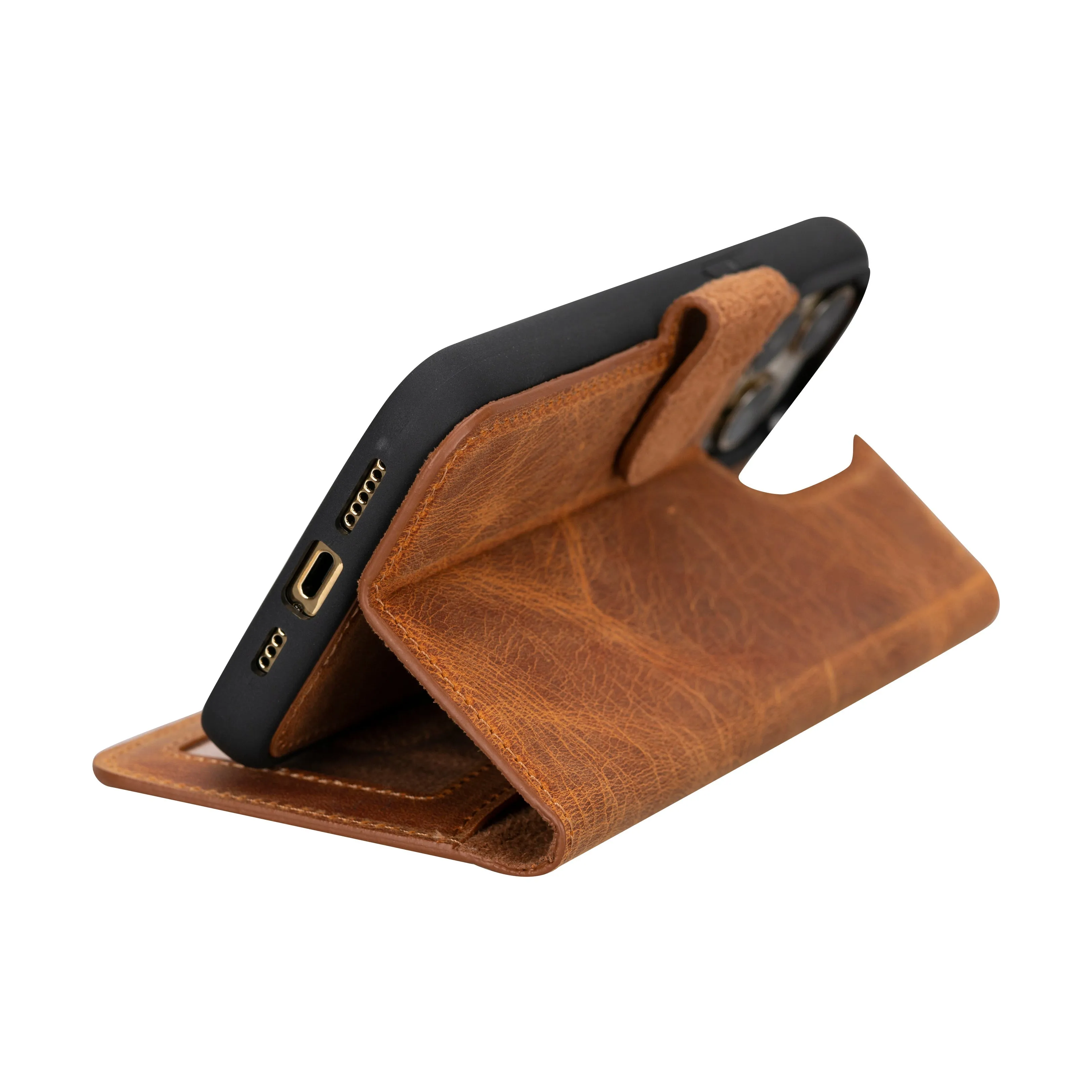 Genuine Leather Detachable  iphone 16 Case