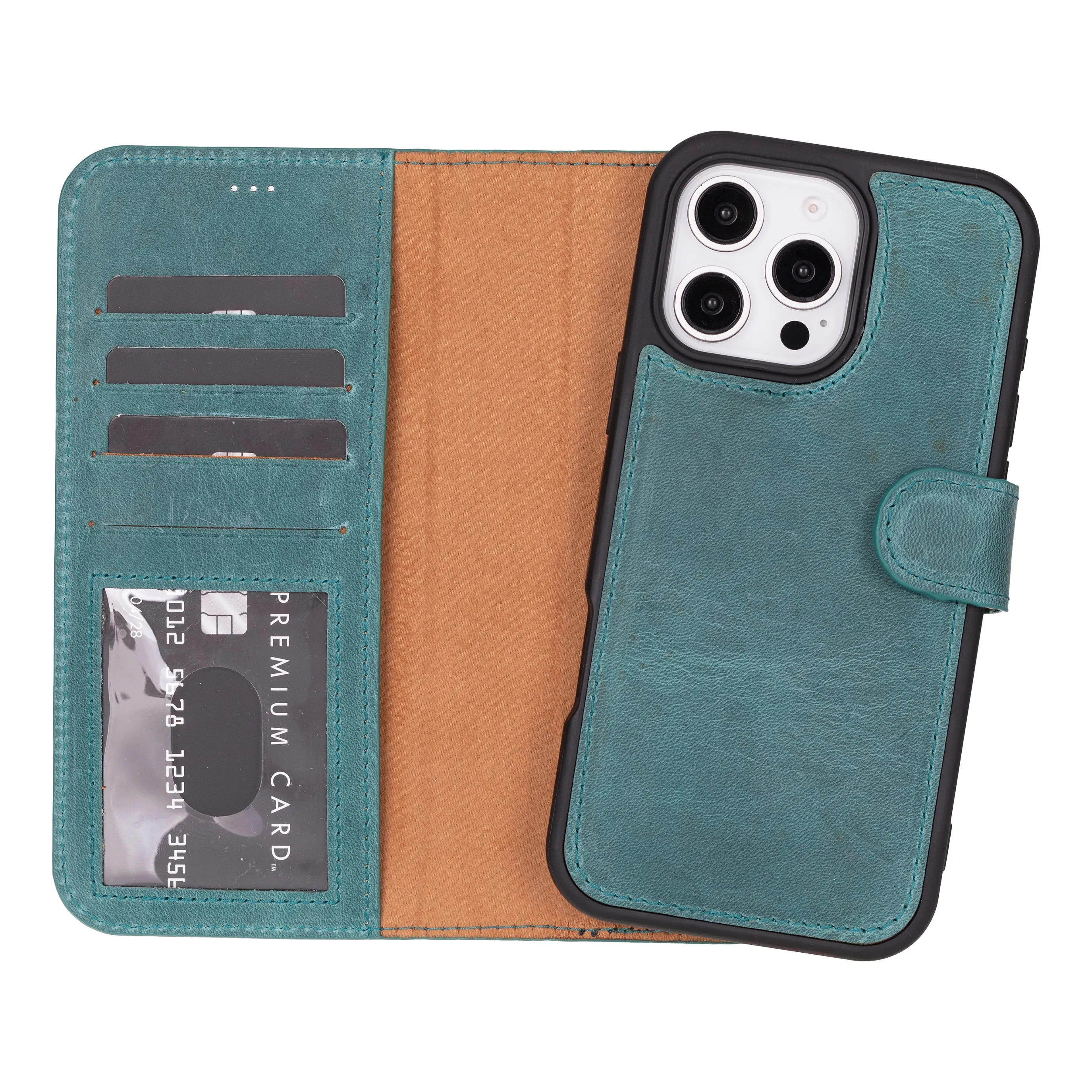 Genuine Leather Detachable  iphone 16 Case