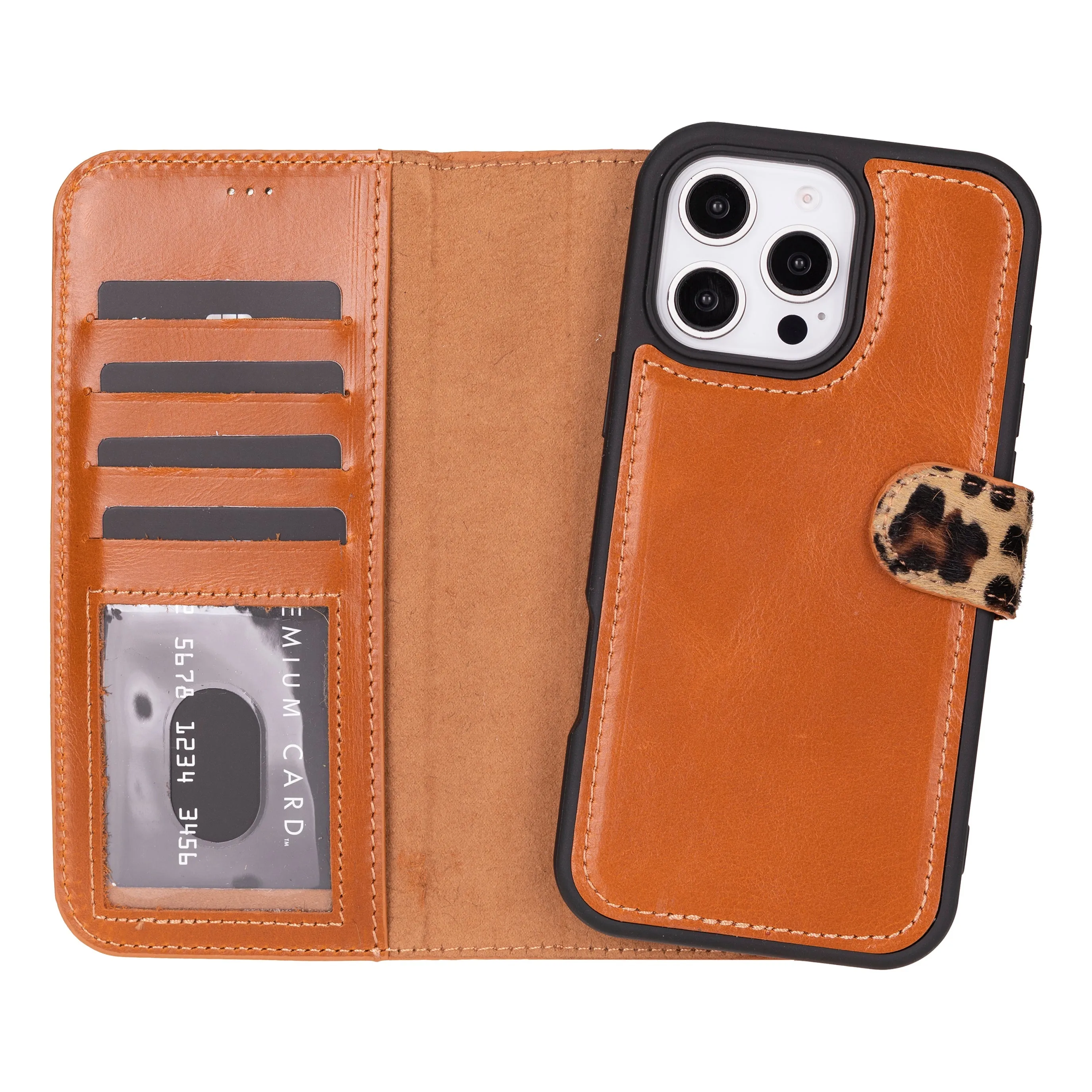 Genuine Leather Detachable  iphone 16 Case