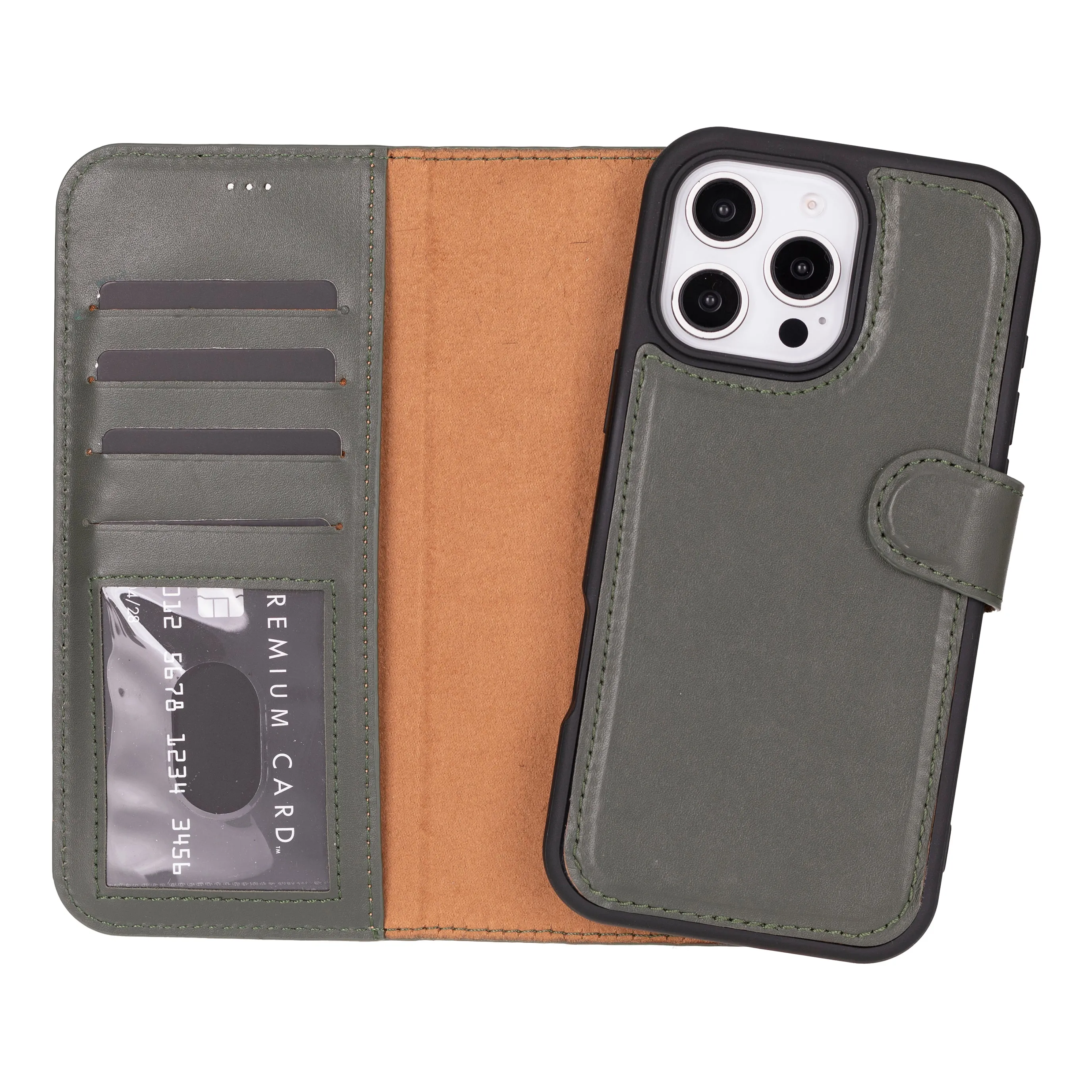 Genuine Leather Detachable  iphone 16 Case