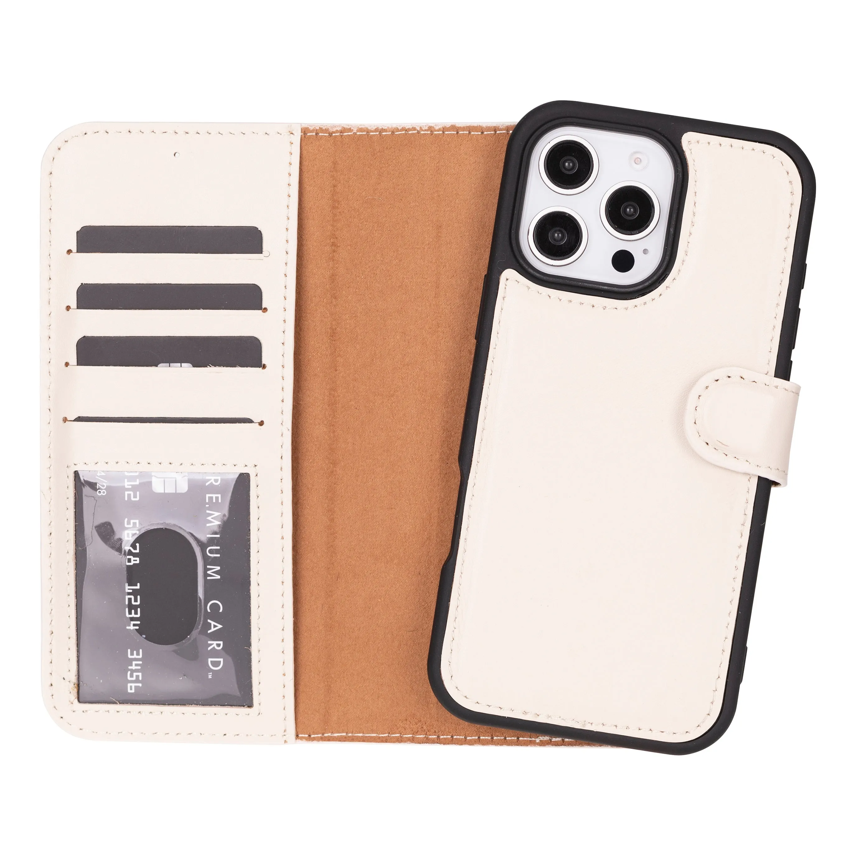 Genuine Leather Detachable  iphone 16 Case