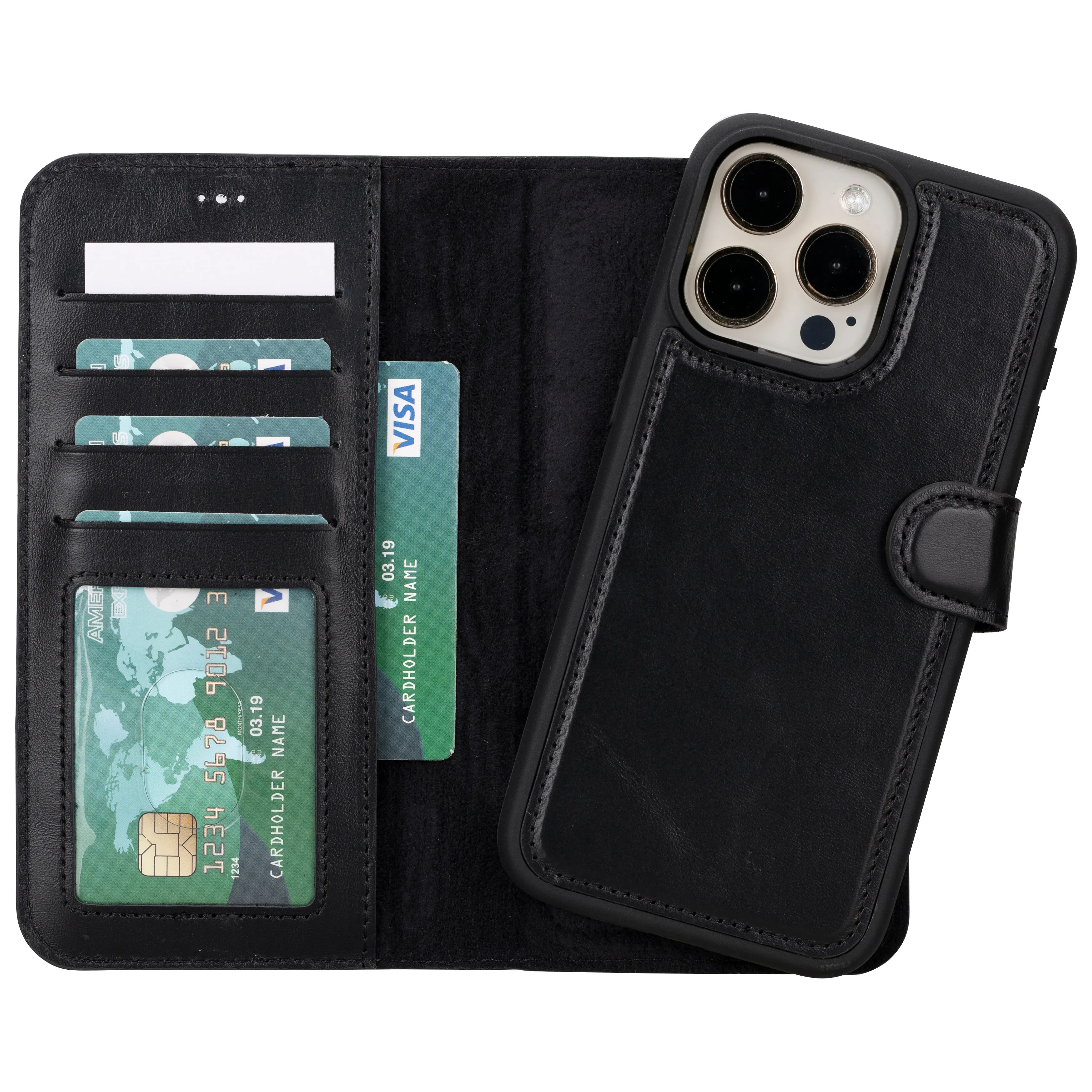 Genuine Leather Detachable  iphone 16 Case