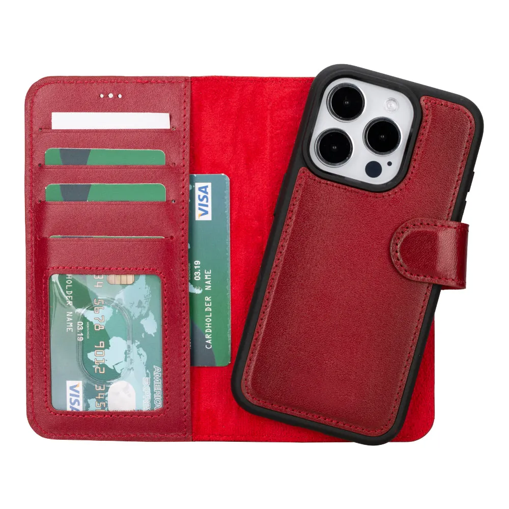Genuine Leather Detachable  iphone 16 Case