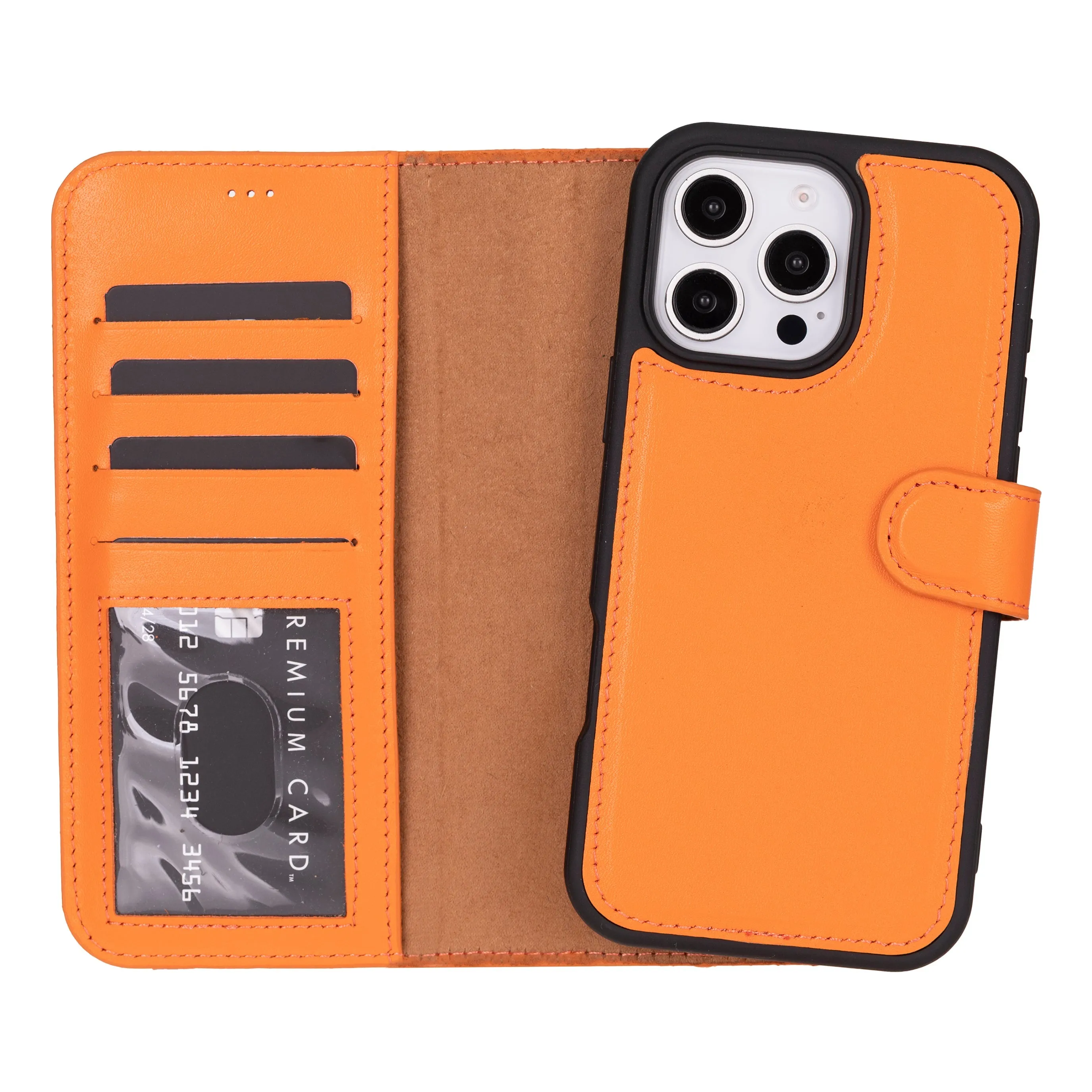 Genuine Leather Detachable  iphone 16 Case