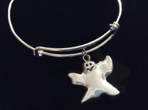 Ghost Silver Expandable Charm Bracelet Bangle Costume Hostess Gift Adjustable Wire Trendy Stackable