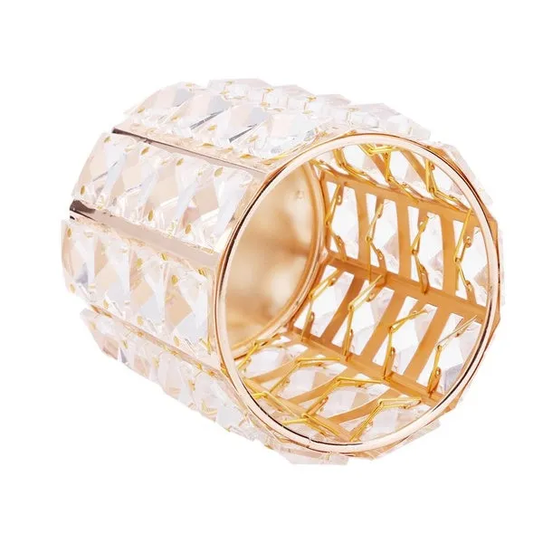 Glitter Metal Makeup Brush Storage Holder Cosmetic Crystal Organizer