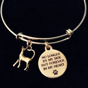 Gold Cat Memorial Pet Loss Expandable Charm Bracelet Adjustable Bangle Gift Kitten