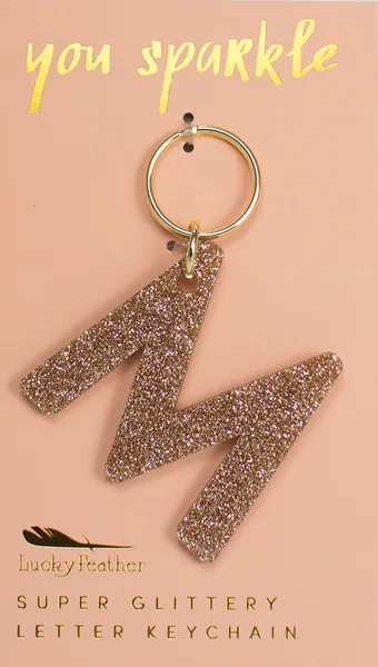 Gold Glitter Letter Keychain - Choice of Letter