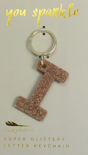 Gold Glitter Letter Keychain - Choice of Letter
