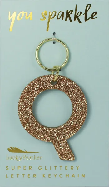 Gold Glitter Letter Keychain - Choice of Letter