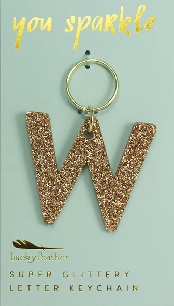 Gold Glitter Letter Keychain - Choice of Letter