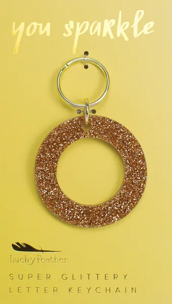 Gold Glitter Letter Keychain - Choice of Letter