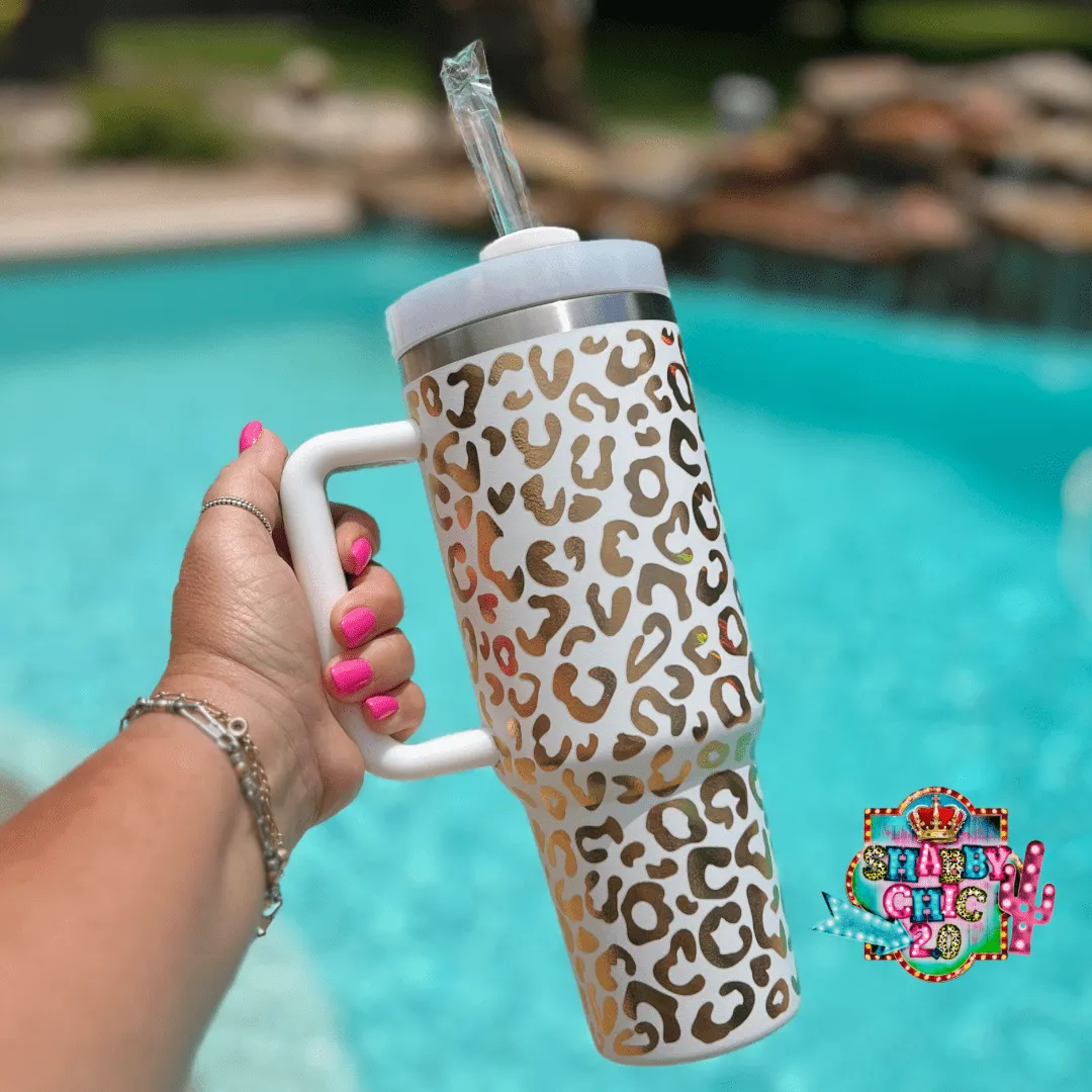 Golden Leopard Tumbler 40oz.