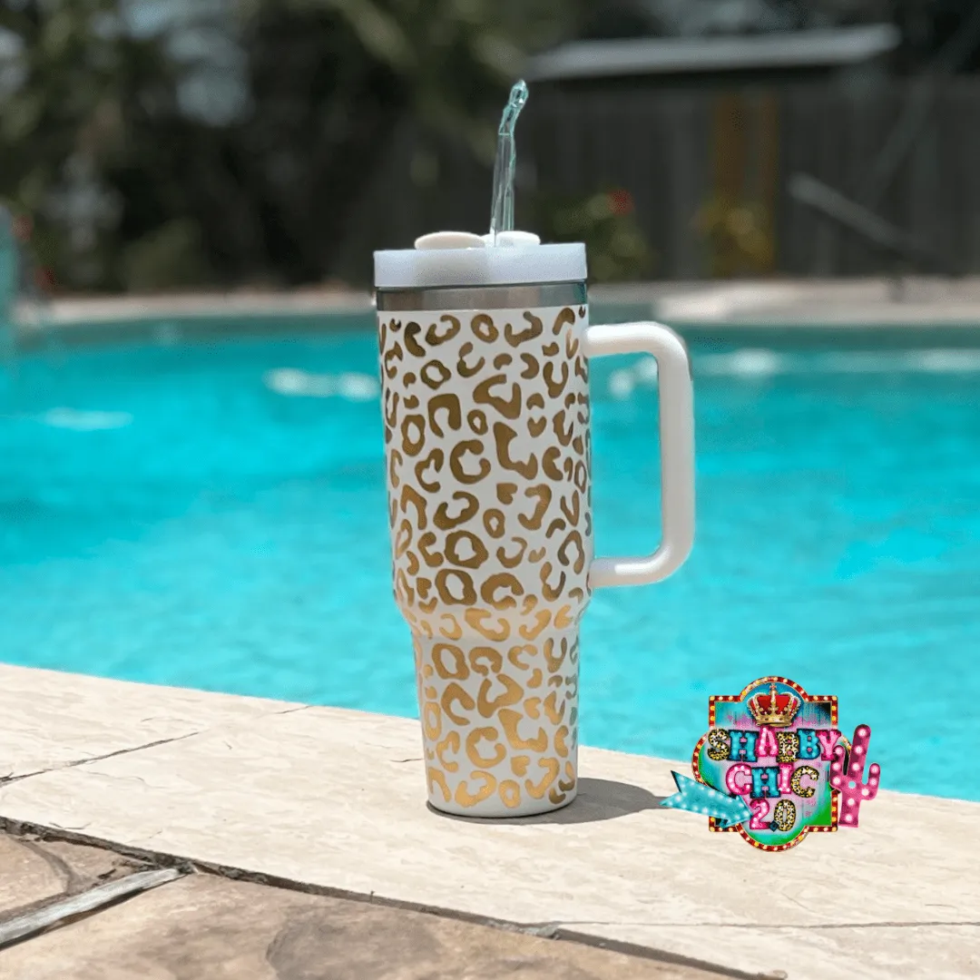 Golden Leopard Tumbler 40oz.