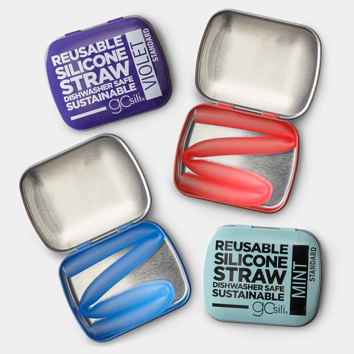 GoSili® 8" Silicone Straw with Travel Case, Eco-Friendly Reusable Soft Collapsible Drinking Straw