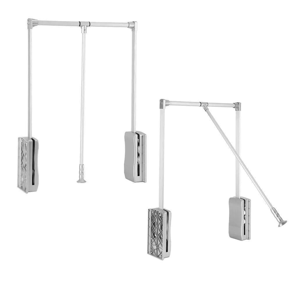 GOTOTOP Wardrobe Hanger, Aluminum Closet Storage Organizer Clothes Hanger Adjustable Pull-Down Closet Rod Wardrobe Lift Organizer (600-830mm)