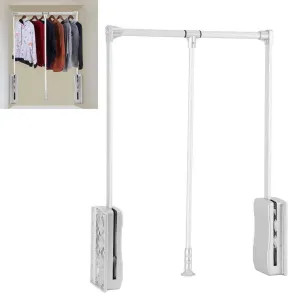 GOTOTOP Wardrobe Hanger, Aluminum Closet Storage Organizer Clothes Hanger Adjustable Pull-Down Closet Rod Wardrobe Lift Organizer (600-830mm)