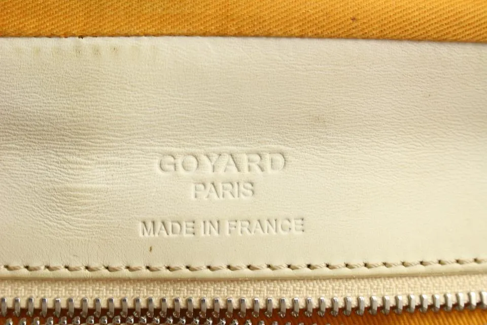 Goyard White Chevron Ambassade MM Briefcase Business Bag 12gy222s