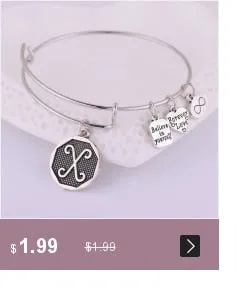 Grace Love Initial Expandable Wire Bangle Bracelet