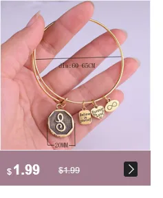 Grace Love Initial Expandable Wire Bangle Bracelet